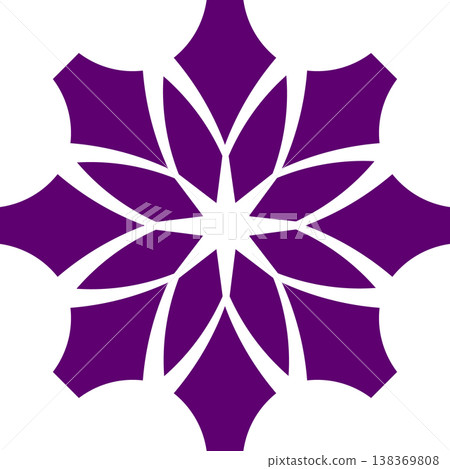 Abstract purple starburst pattern, geometric floral design, white background Abstract purple starburst pattern, geometric floral design, white background 138369808