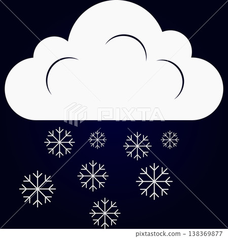Cloud releasing snowflakes with cold weather with falling snow with winter forec Cloud releasing snowflakes with cold weather with falling snow with winter forec 138369877