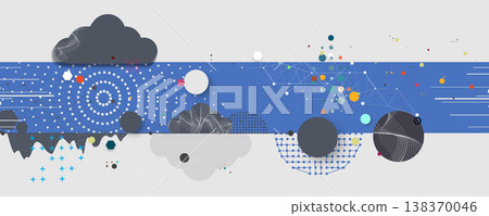 Cloud modern concept technology background with wireframe elements Cloud modern concept technology background with wireframe elements 138370046