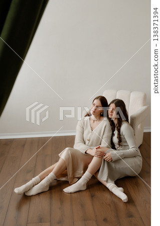 Mother And Teen Enjoying Casual Time. Laidback Scene Of Mother And Daughter Bonding At Home Mother And Teen Enjoying Casual Time. Laidback Scene Of Mother And Daughter Bonding At Home 138371394