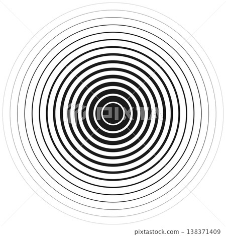 Concentric black lines on a white background. Vector illustration. EPS 10 138371409
