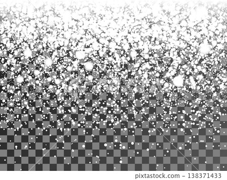 Christmas Snowflakes on a Transparent Background. Realistic Christmas Snowfall on an Isolated Background. Vector EPS 10 138371433