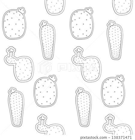 Seamless pattern of Mexican cactus flower. Cactus patches collection. Cactus seamless doodle background. Vector EPS 10 Seamless pattern of Mexican cactus flower. Cactus patches collection. Cactus seamless doodle background. Vector EPS 10 138371471