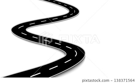 Winding road isolated on white background. Vector EPS 10 Winding road isolated on white background. Vector EPS 10 138371564