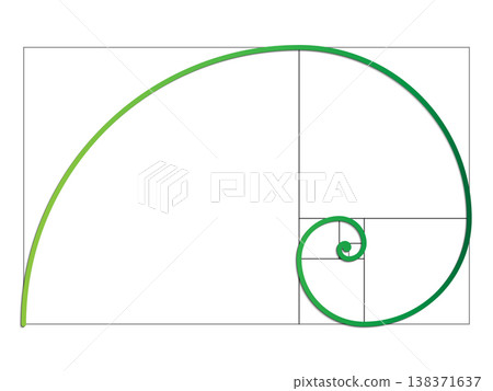 The Fibonacci spiral. Vector EPS 10 138371637