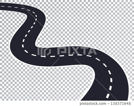 Winding Road Isolated Transparent Special Effect. Road way location infographic template. Vector EPS 10 Winding Road Isolated Transparent Special Effect. Road way location infographic template. Vector EPS 10 138371648