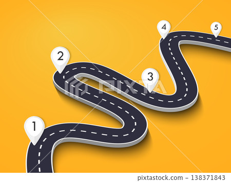 Winding Road on a Colorful Background 138371843