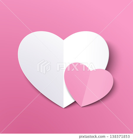 White paper cut love heart for Valentine's day or any other Love invitation cards. Vector EPS 10 White paper cut love heart for Valentine's day or any other Love invitation cards. Vector EPS 10 138371853