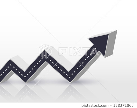 3D Arrow Road Growth Up Concept. Infographic Template for business background. Vector EPS 10 3D Arrow Road Growth Up Concept. Infographic Template for business background. Vector EPS 10 138371863