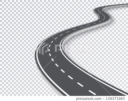 Winding Road Isolated Transparent Special Effect. Road way location infographic template. Vector EPS 10 138371865
