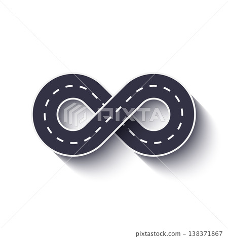 Infinity Road Icon on a White Isolated Background. Vector EPS 10 138371867