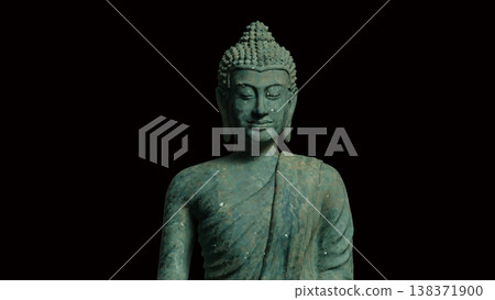 Ancient Buddha Statue Meditation Spiritual Zen Concept 3d render. Ancient Buddha Statue Meditation Spiritual Zen Concept 3d render. 138371900