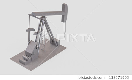 Oil Pump Jack Petroleum Industry Equipment On White Background 3d render. Oil Pump Jack Petroleum Industry Equipment On White Background 3d render. 138371903