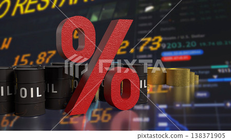 Oil Price Interest Rate Financial Market Energy Concept 3d render. 138371905