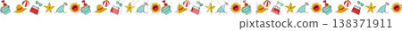 Summer Vacation Hand Drawn Icons On Blue Background 138371911
