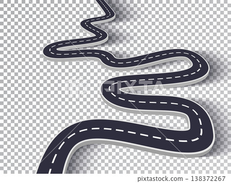 Winding Road Isolated Transparent Special Effect. Road way location infographic template. Vector EPS 10 138372267