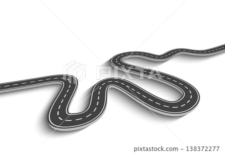 Winding Road on a White Isolated Background. Road way location infographic template. Vector EPS 10 138372277