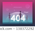 Error 404 page concept. Arrival of aliens on Earth in a modern flat style. Template for web page. Vector EPS 10 138372292