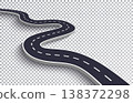 Winding Road Isolated Transparent Special Effect. Road way location infographic template. Vector EPS 10 138372298