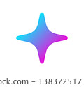 AI star icon. Artificial intelligence symbol. Gradient blue purple digital AI robot sign. Magic star smart assistant. Modern design element. Vector illustration isolated on white background 138372517