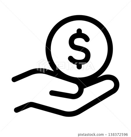 手上的美元符號圖示(支付/收入) 手上的美元符號圖示(支付/收入) 138372596
