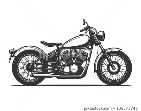 Chopper Motorcycle engraving vector illustration 138373748