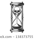 Hourglass With Skull Top Gothic Time Symbol vector 138373755