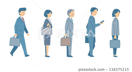 商務人士排隊的插圖 138375215