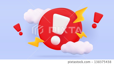 3d Emergency exclamation Triangular sign with exclamation mark and magnifying glass Concept urgent notification 3d Emergency exclamation Triangular sign with exclamation mark and magnifying glass Concept urgent notification 138375438
