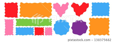 Wavy organic rectangle Set modern brutalism frames Wavy jagged edge frames Geometric zig zag stickers Abstract doodle liquid shapes Wavy organic rectangle Set modern brutalism frames Wavy jagged edge frames Geometric zig zag stickers Abstract doodle liquid shapes 138375682