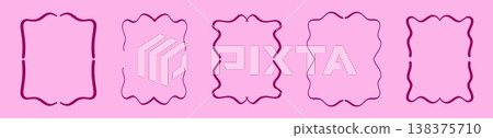 Bachelorette whimsical frame Set of rectangular vertical scroll ribbon frames Bachelorette whimsical frame Set of rectangular vertical scroll ribbon frames 138375710