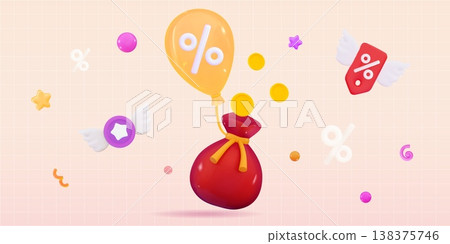 3d low price Loyalty program, discount coupon, sales with an excellent offer Special promotion, advertising Flying balls Holiday sale 3d low price Loyalty program, discount coupon, sales with an excellent offer Special promotion, advertising Flying balls Holiday sale 138375746
