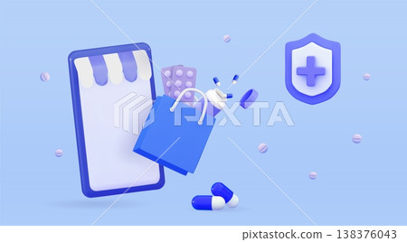 3d medicine ordering mobile and payment with money concept of healthcare Medical drug store online 3d icon vector render illustration 3d medicine ordering mobile and payment with money concept of healthcare Medical drug store online 3d icon vector render illustration 138376043