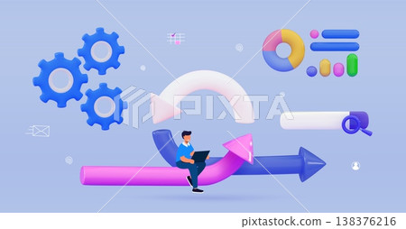 3d Agile development decisions methodology business concept Agile life rule cycle for software development diagram SCRUM 138376216