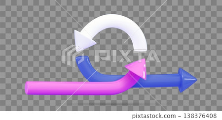 3d Three circular arrows Agile life rule cycle for software development diagram SCRUM Time planning and workflow managing 138376408