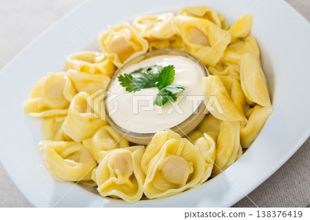 Ravioli with sauce Ravioli with sauce 138376419