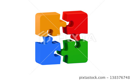 3D Jigsaw Puzzle Piece 3D Jigsaw Puzzle Piece 138376748