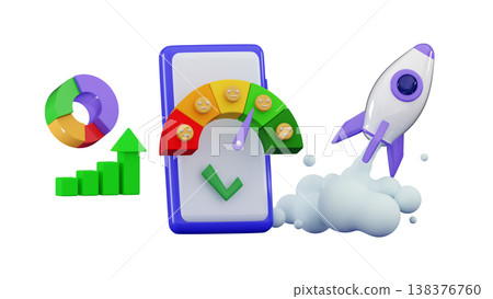 Credit score isometric Bank consumer loan personal rating and risk control banking mobile service Credit score isometric Bank consumer loan personal rating and risk control banking mobile service 138376760