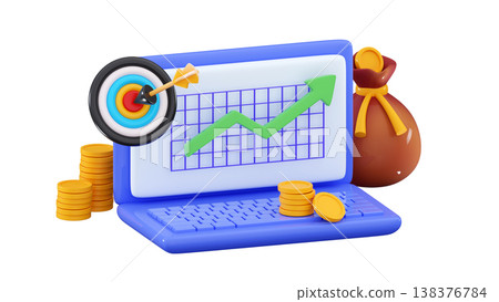 3d Money profit Investment and analysis money cash profits Business concept for trading Economical wealth revenue 138376784