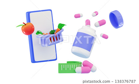 3d online medicine concept Telemedicine Order medicines Healthcare pharmacy store app 3d online medicine concept Telemedicine Order medicines Healthcare pharmacy store app 138376787