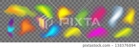 Prism rainbow light Holographic abstract blur spot Soft geometric blend Chameleon y2k aura shape gradient texture 138376894