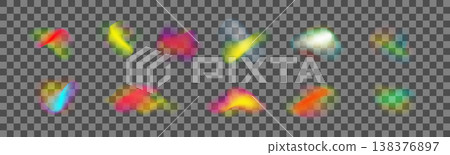Prism rainbow light Holographic abstract blur spot Soft geometric blend Chameleon y2k aura shape gradient texture 138376897
