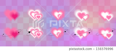 Y2k Valentine day gradient card Blurry heart aura aesthetic element with linear form Trendy girly retro groovy style Y2k Valentine day gradient card Blurry heart aura aesthetic element with linear form Trendy girly retro groovy style 138376996