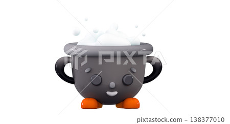 3d Cooking kitchen pot or saucepan cute kawaii character Stylized CGI icon object 3d Cooking kitchen pot or saucepan cute kawaii character Stylized CGI icon object 138377010
