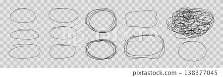 Hand drawn ovals and circles set Drawn pen line Hand drawn marker stroke Scribble round frame for text highlight Hand drawn ovals and circles set Drawn pen line Hand drawn marker stroke Scribble round frame for text highlight 138377045