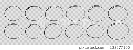 Hand drawn ovals and circles set Drawn pen line Hand drawn marker stroke Scribble round frame for text highlight Hand drawn ovals and circles set Drawn pen line Hand drawn marker stroke Scribble round frame for text highlight 138377100