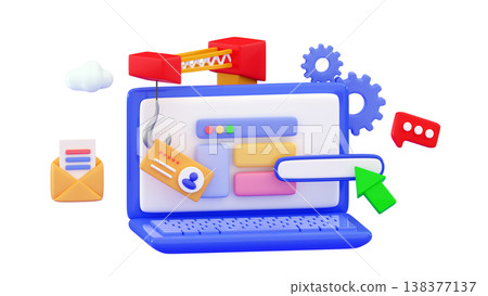 3d System update Upgrading concept Progress bar Website loading optimization 3d System update Upgrading concept Progress bar Website loading optimization 138377137