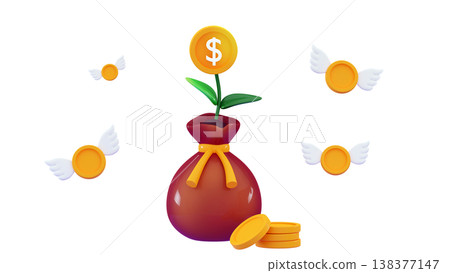 3d Coin tree Business profit investment, development concept 3d Coin tree Business profit investment, development concept 138377147