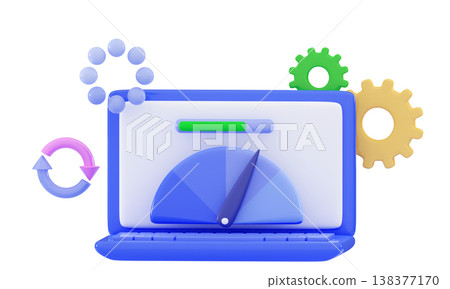 3d System update Upgrading concept Progress bar Website loading optimization 3d System update Upgrading concept Progress bar Website loading optimization 138377170