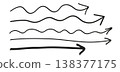 Straight long arrow Vector set of drawn arrows Collection of pointers 138377175